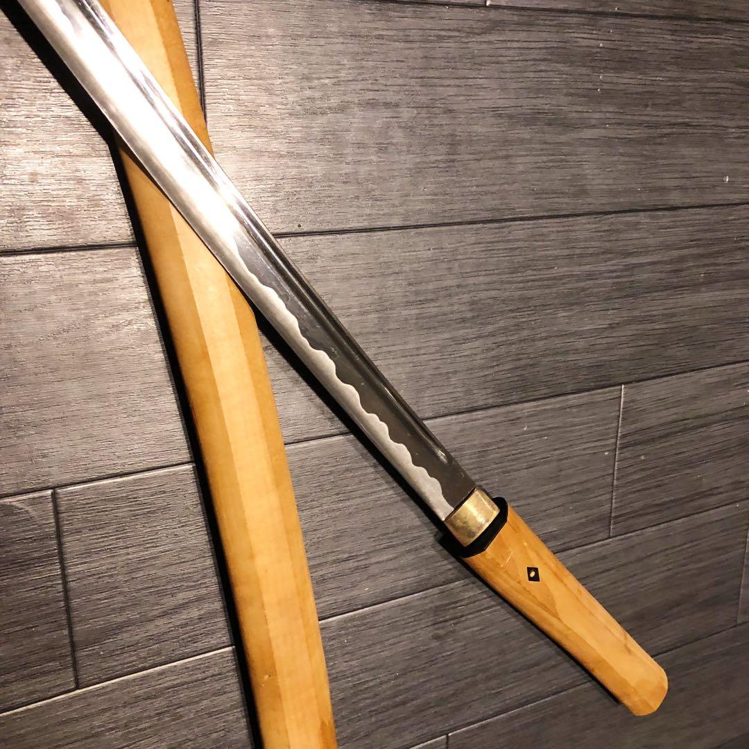 濃州関工　最高級模造刀 白鞘 樋入り刀身　居合刀太刀　段平