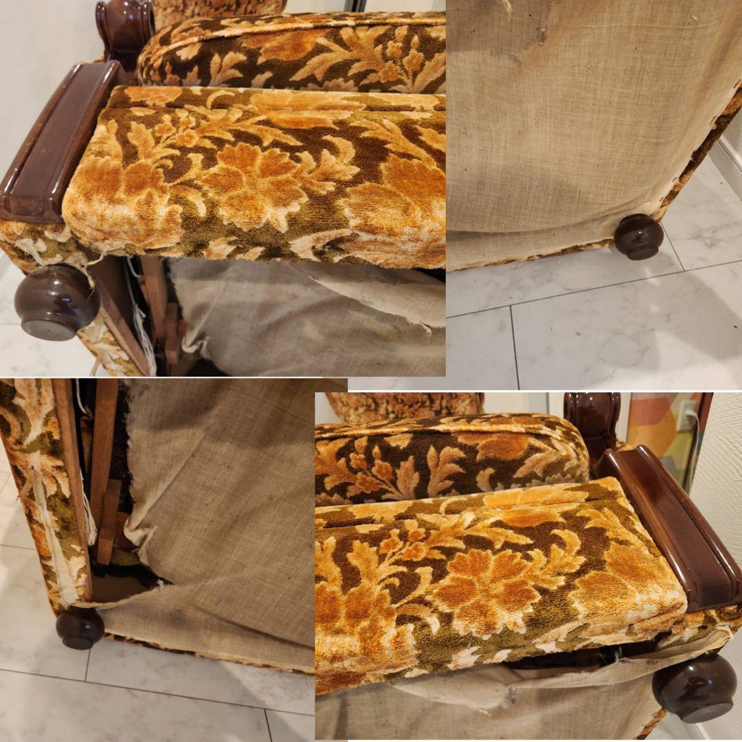 オールドカリモク　old karimoku 金華山　アンティーク　1人掛けソファ