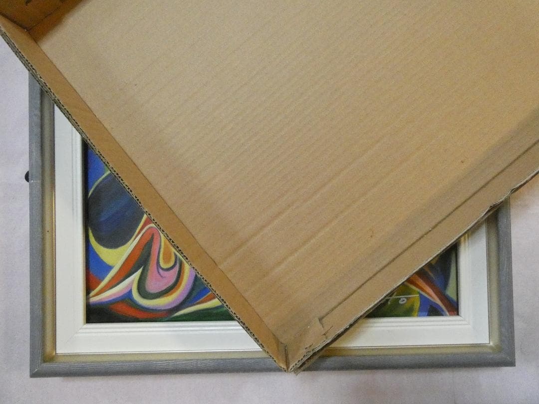 油彩 静物　岡本太郎 「正午の顏」サイン 額装済み 肉筆手描き F6