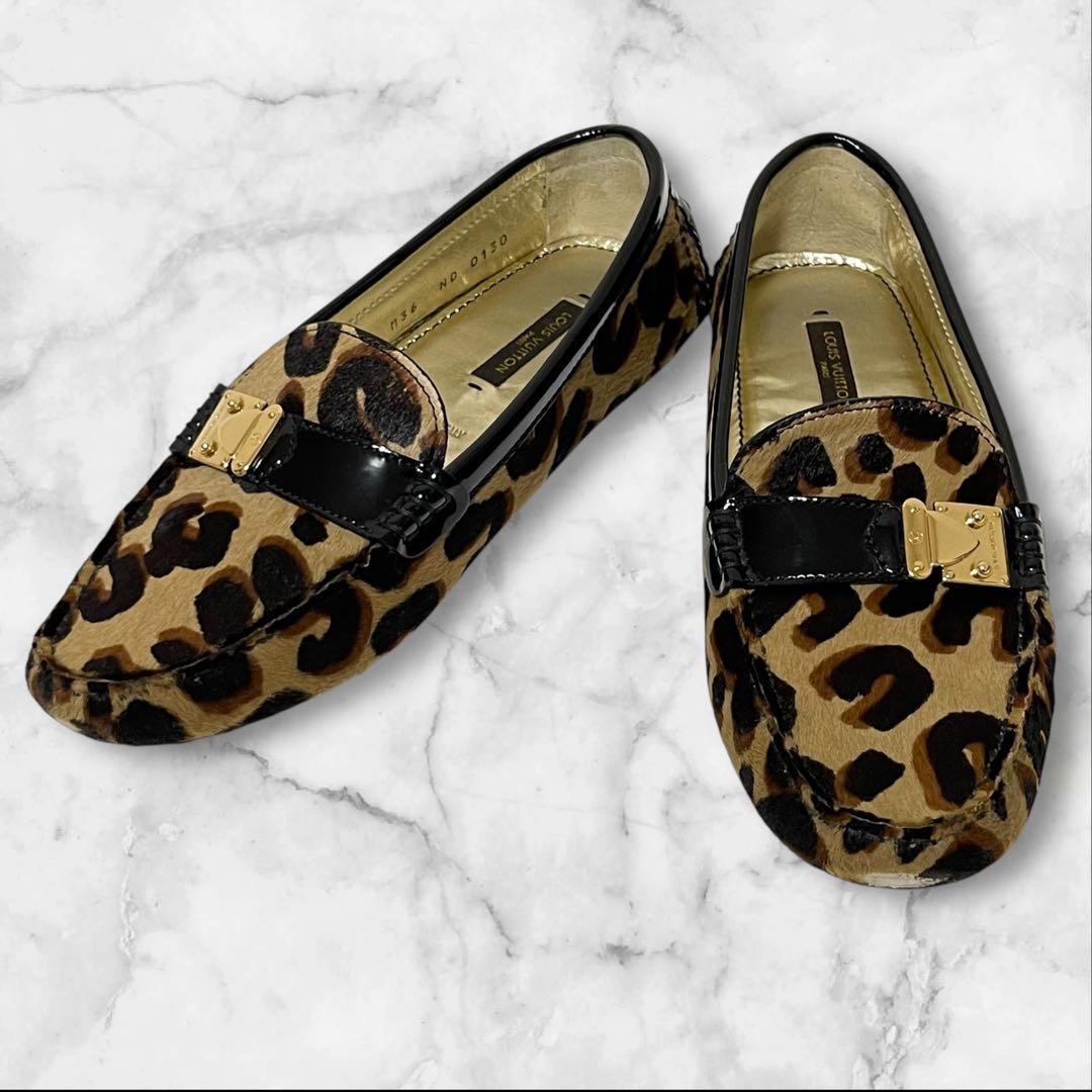 818　LOUIS VUITTON ヒョウ柄 ドライビングシューズ