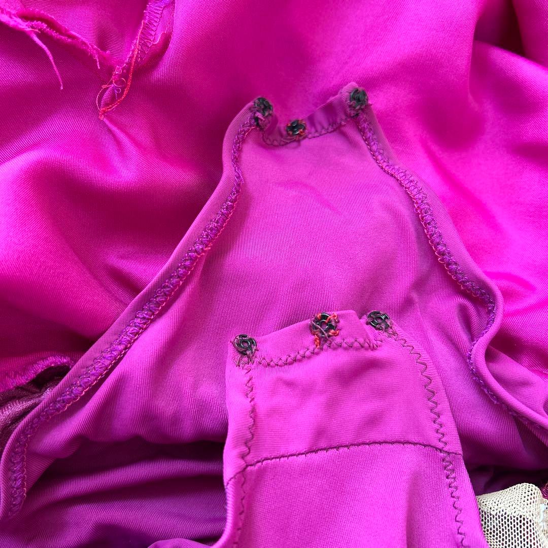 【華やか】フューシャピンク 豪華ストーン　クリスアン　社交ダンス　最終お値下げ