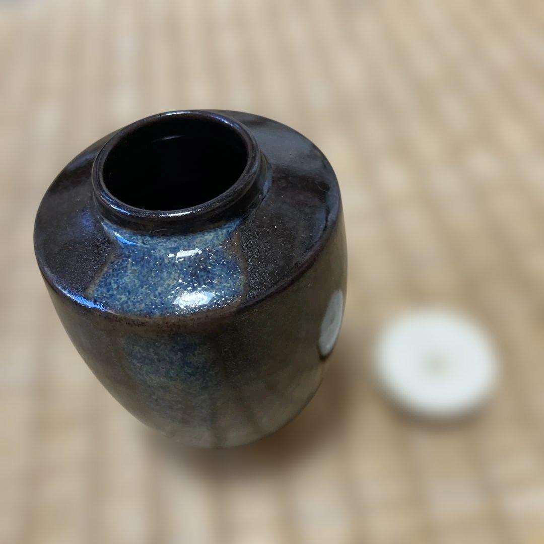 【茶道具】茶入れ（肩つき）と仕覆（古代名物裂 加比丹段花紋）