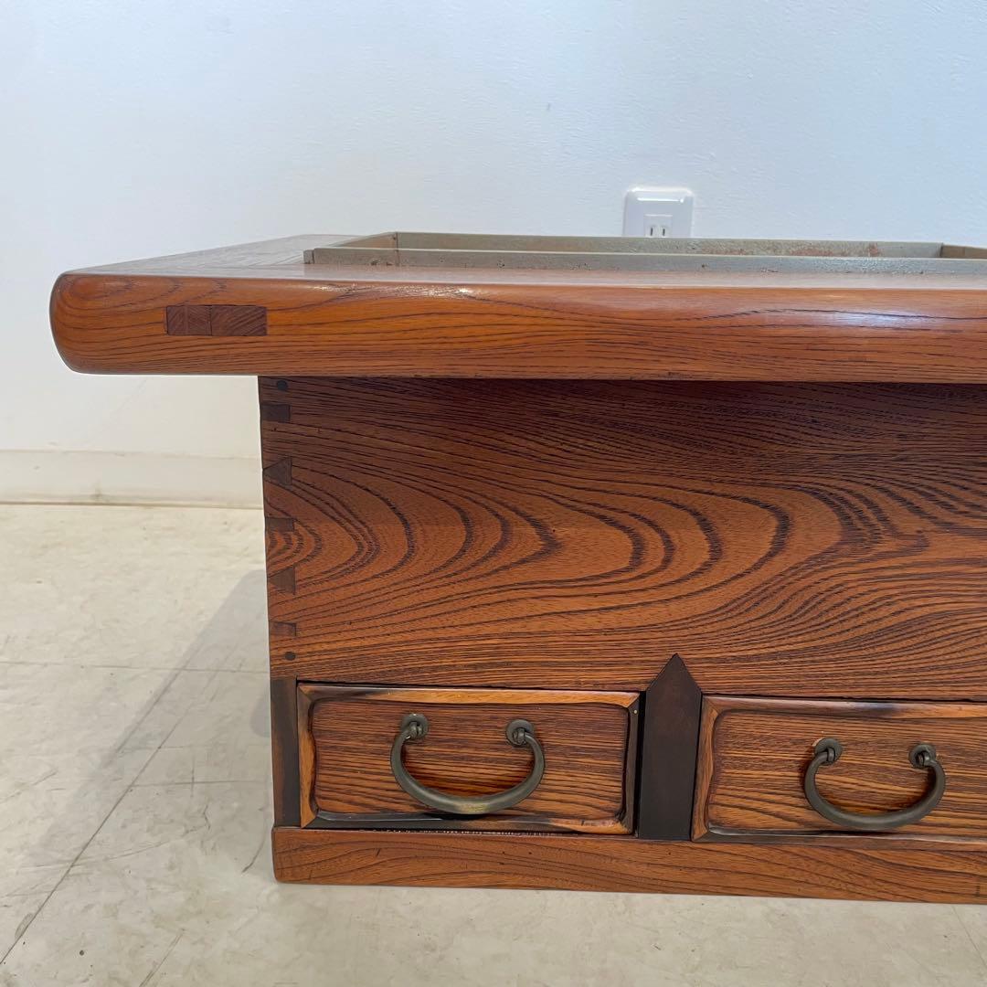 長火鉢 箱火鉢 小型 囲炉裏 木製 アンティーク