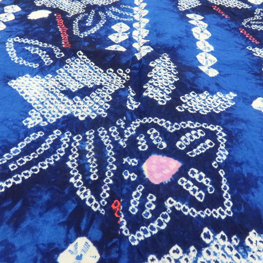 たまご✺美品 有松鳴海絞り 綿 桔梗 高級浴衣 着物 A3509