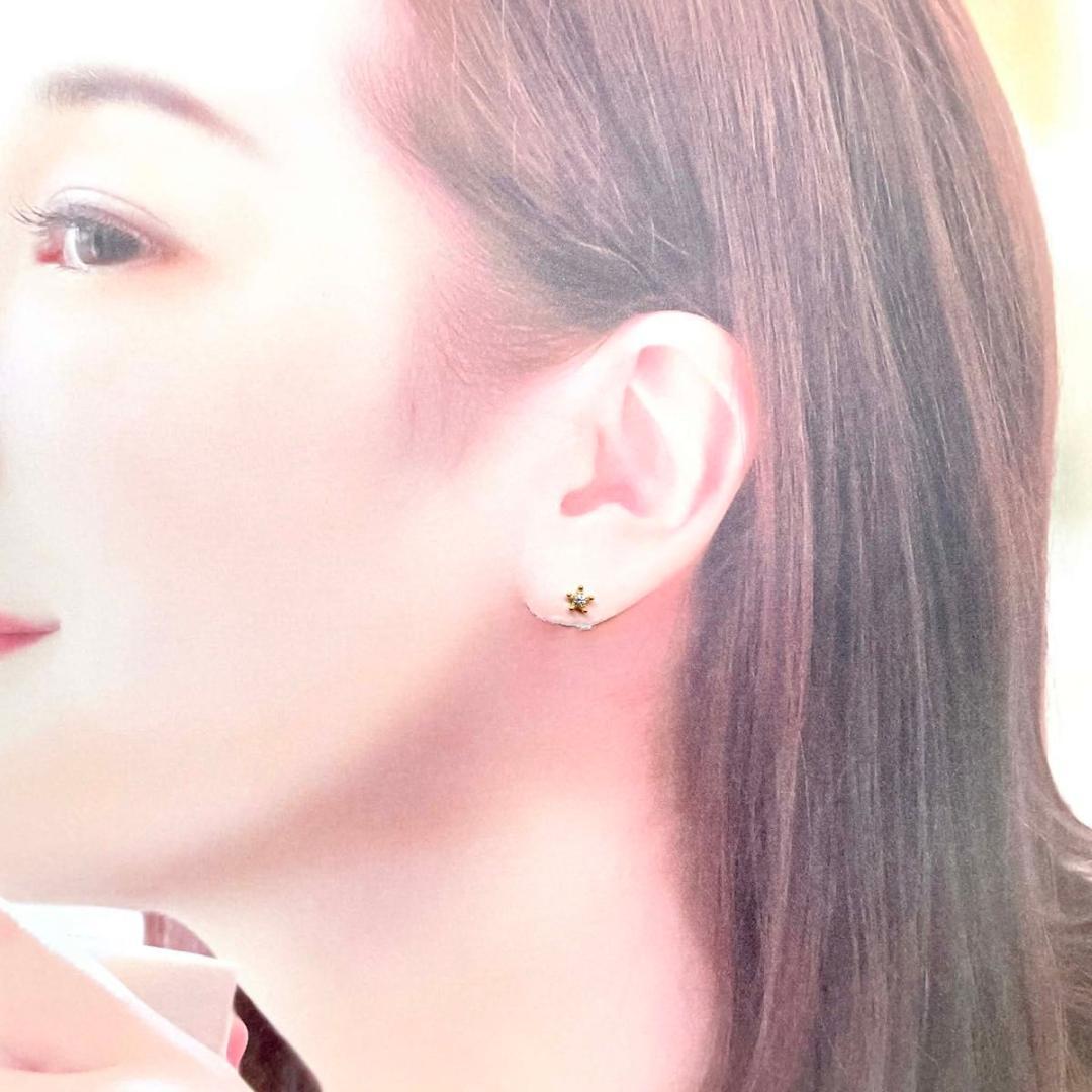 スタージュエリー 片耳 ダイヤモンド ピアス スターモチーフ K18 ゴールド