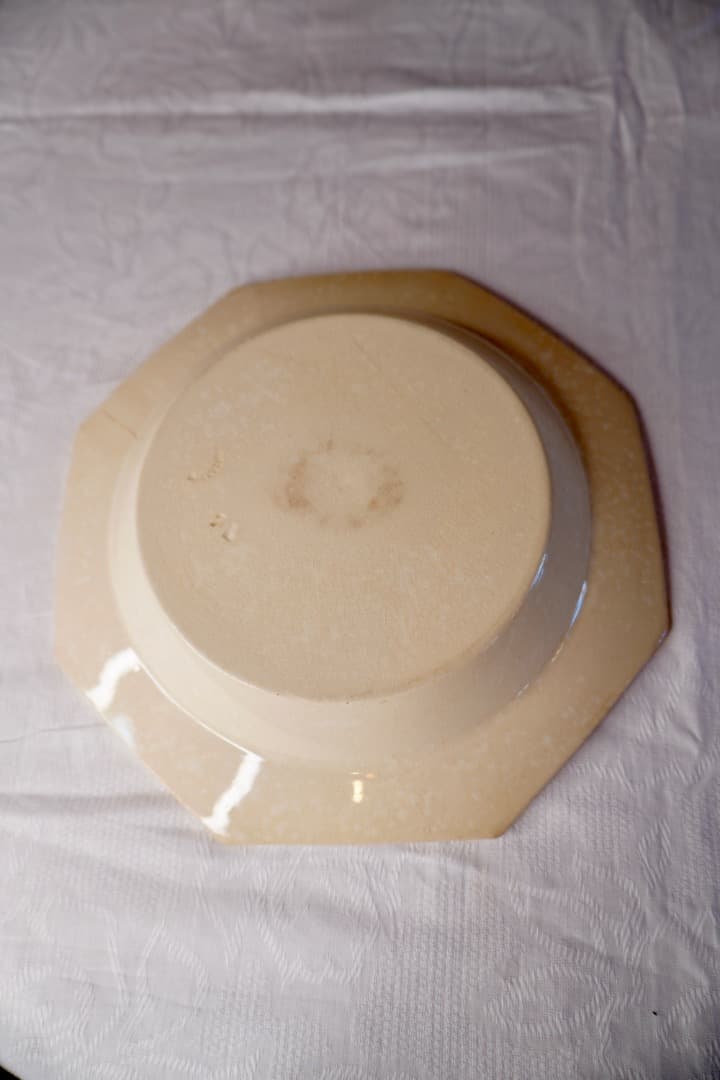 フランス アンティーク クレイユモントロー オクトゴナルプレート 陶器 深皿③