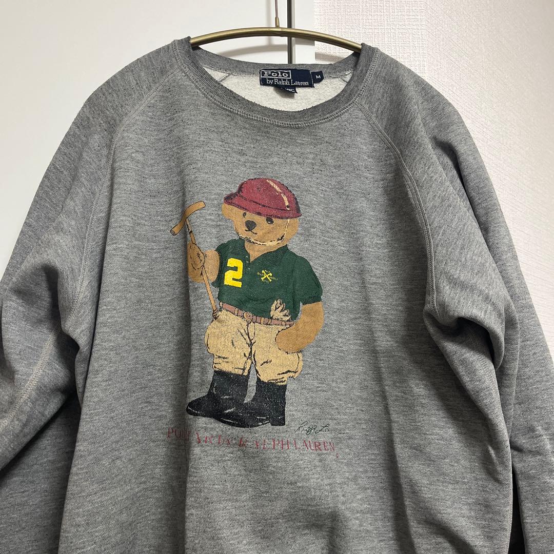 ち*い様 【希少】90s POLO ラルフローレン ポロベア スウェット M 霜