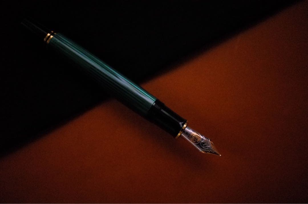 Pelikan M800緑縞18C-750 EF(極細) ペリカン　スーベレーン