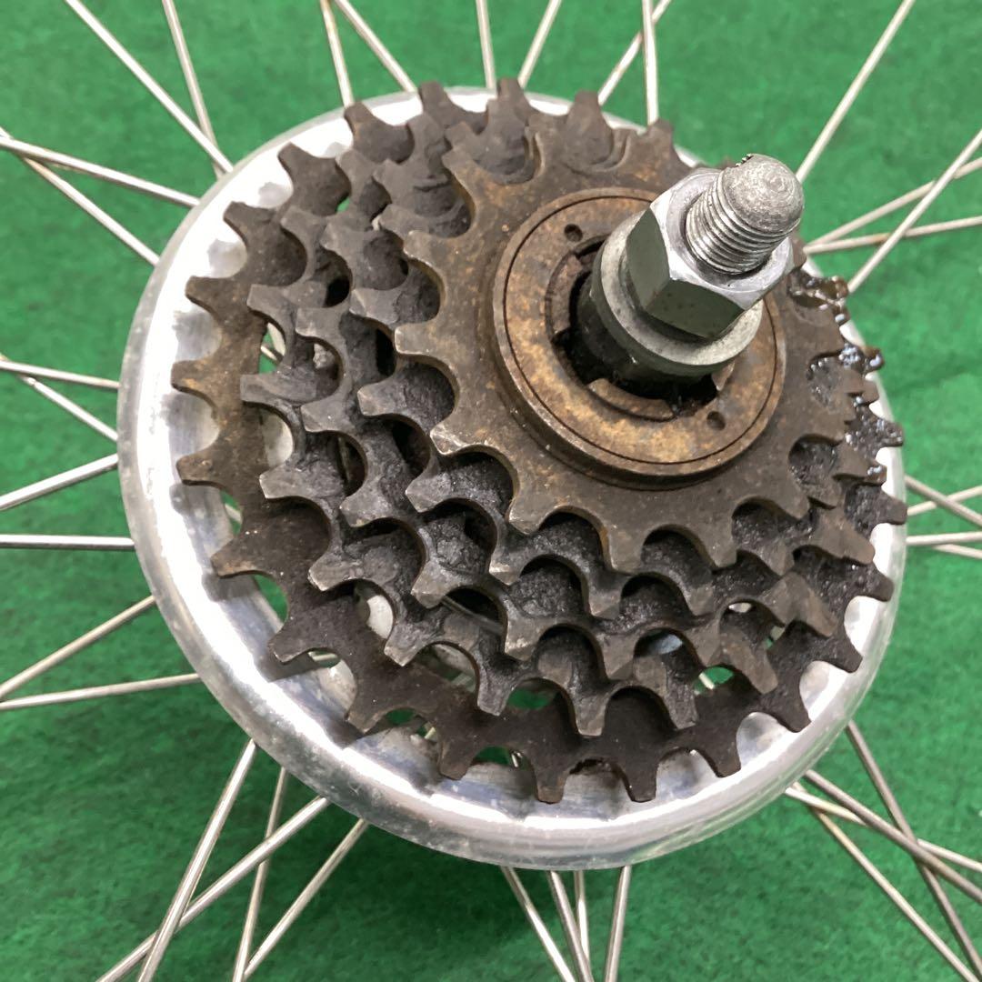 アルミリム 後輪 26x1-3/8 用 外装5段 ギアセット 26インチ　自転車