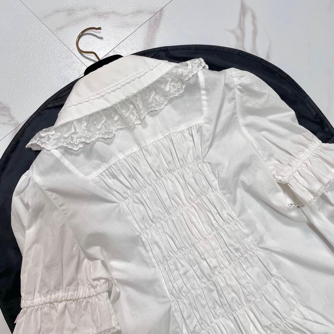 angelic pretty ブラウス 丸襟 レース 刺繍 リボン 2way