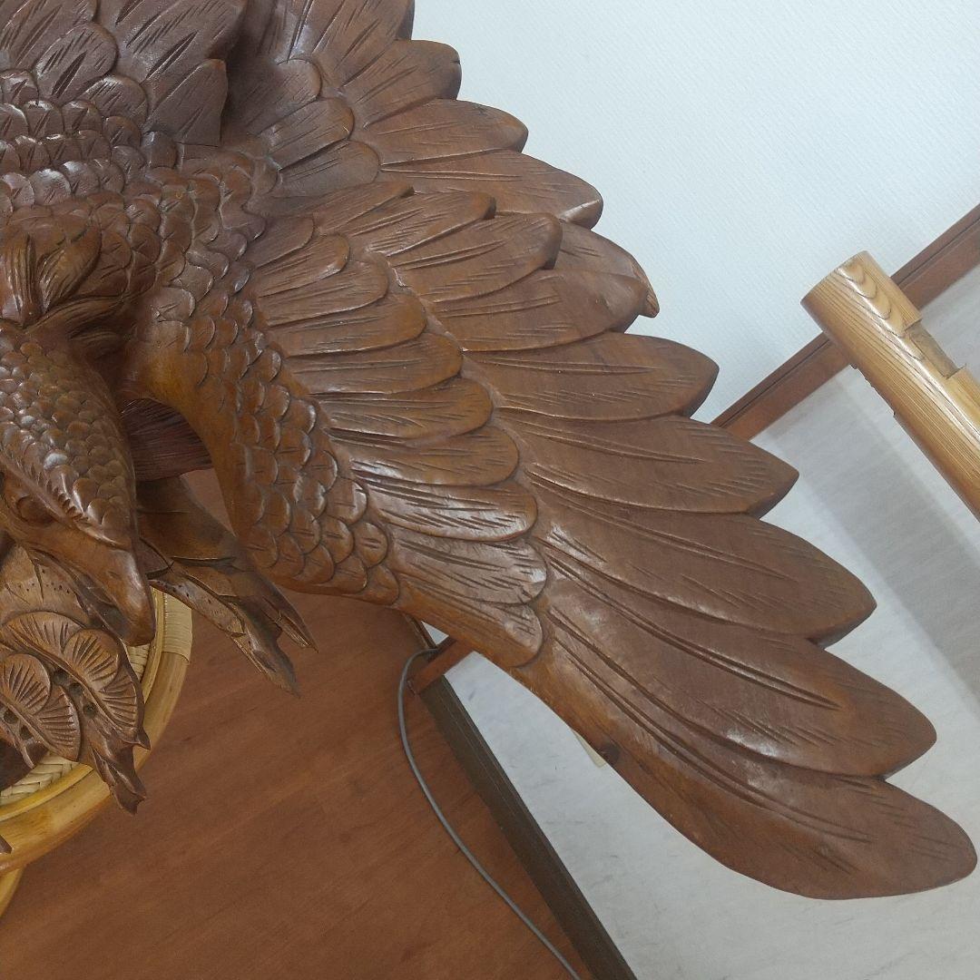 木彫り 鷹の彫刻 美術品 置物インテリア装飾