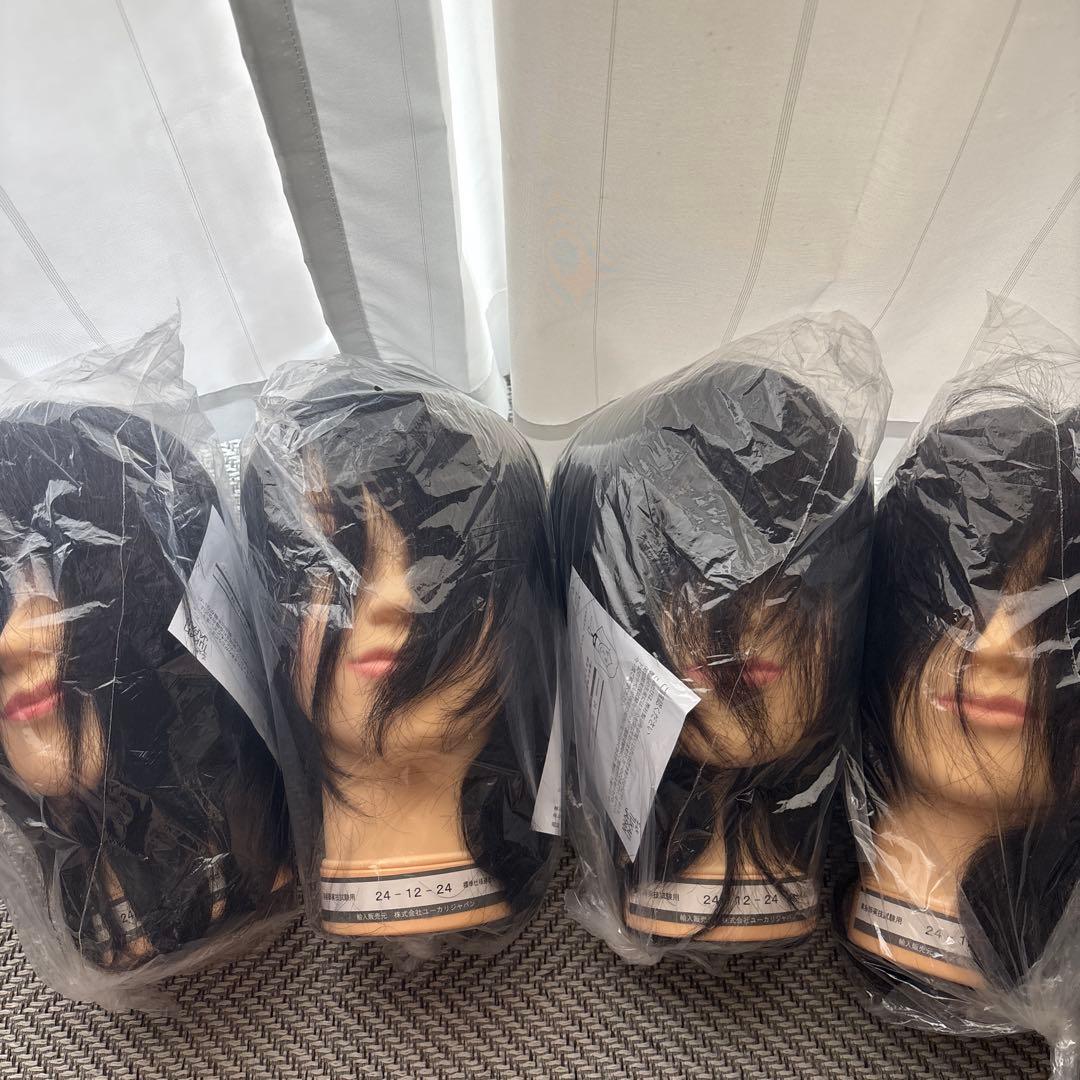 美容師国家試験用　カットウィッグ4点