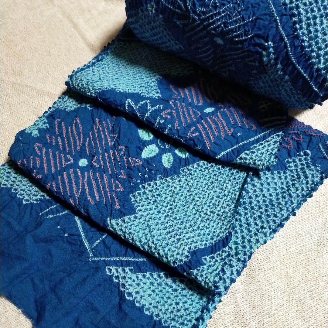 総絞り浴衣生地 反物 未使用 リメイク素材