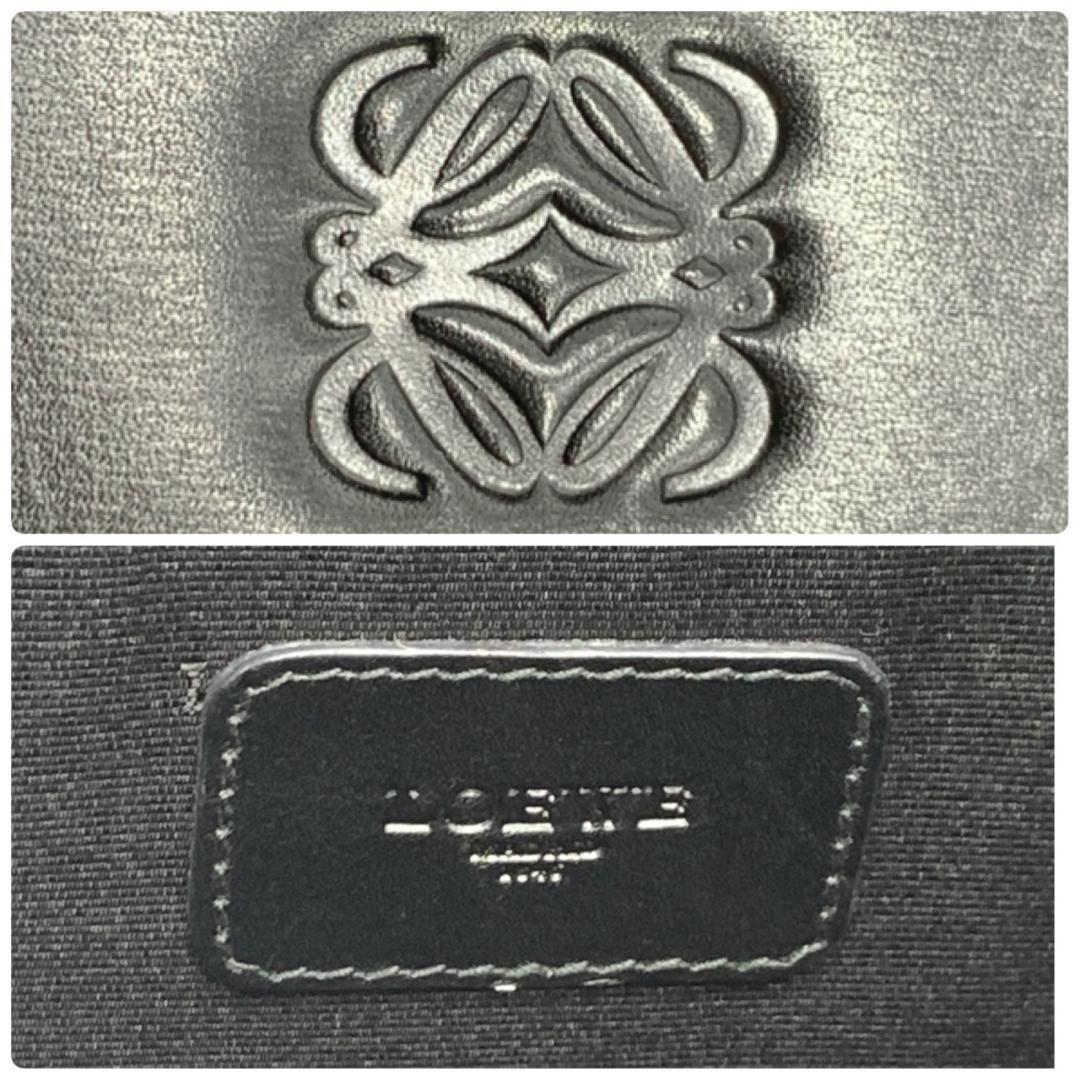 ロエベ ヴィンテージ アナグラム ビジネスバッグ ブリーフケース 本革 黒