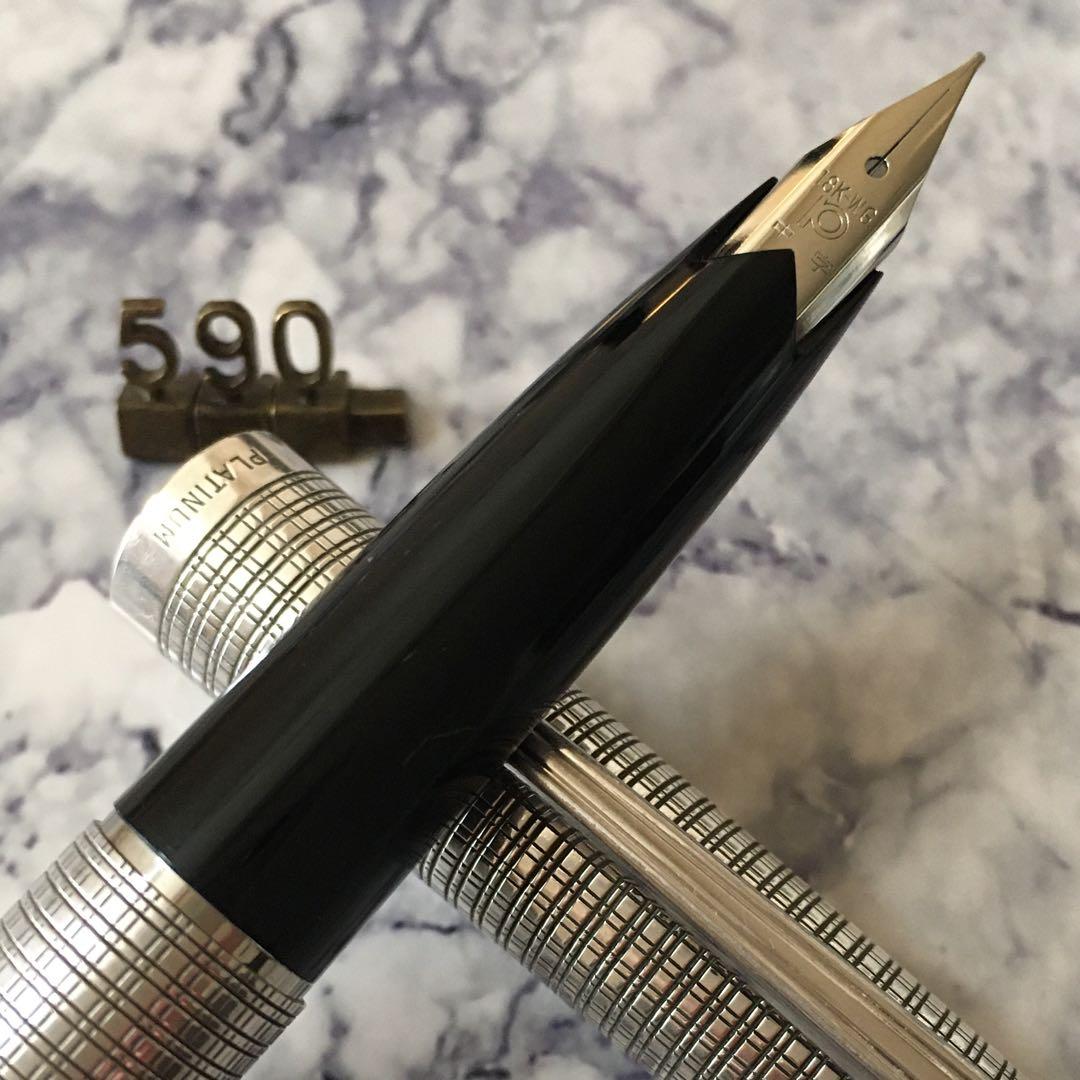 #590オーバーホール済 万年筆 PLATINUM プラチナ 18k WG