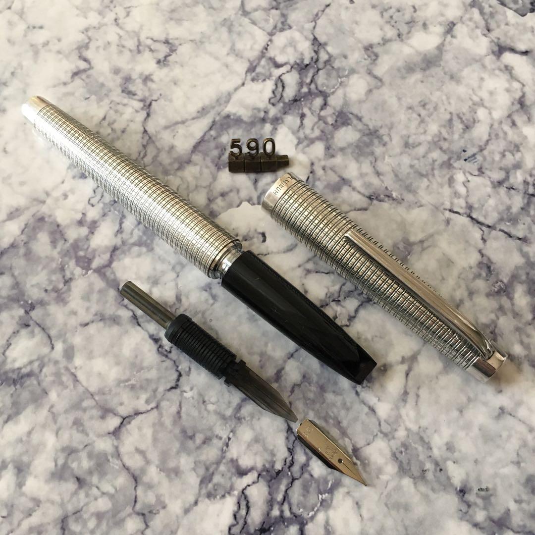 #590オーバーホール済 万年筆 PLATINUM プラチナ 18k WG