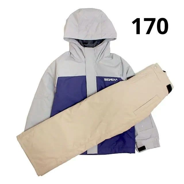 スキーウェア 男の子 ジュニア SEVEN2 上下 サイズ調節付 グレー 170