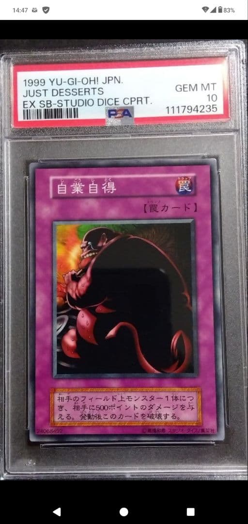 PSA10 岩石の巨兵、破壊ゴーレム、スカイハンター、罠マスター、密偵、自業自得