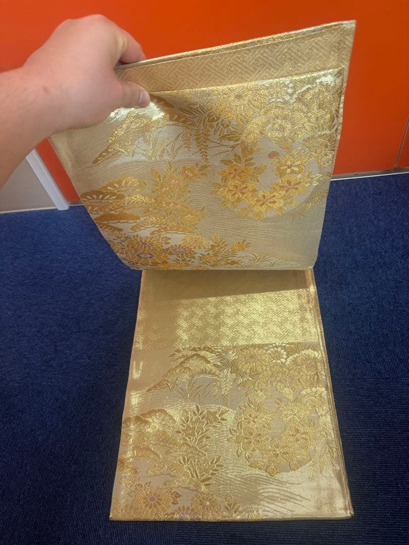 2690袋帯 古代彫金紋 西陣織 金糸　高級上質上品　約440cm 未使用