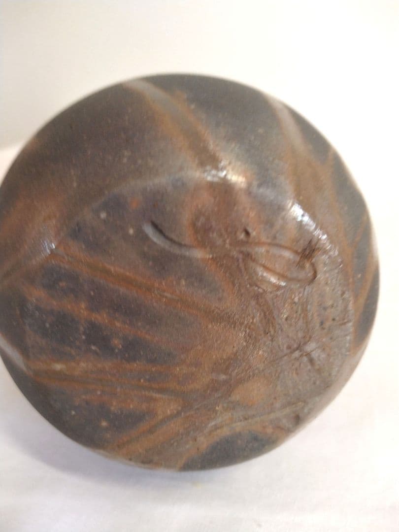 備前焼　若宮窯太田富夫（伝統工芸士）作　青備前徳利