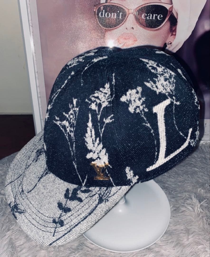 LouisVuitton ルイヴィトン フラワープリント デニム キャップ 帽子