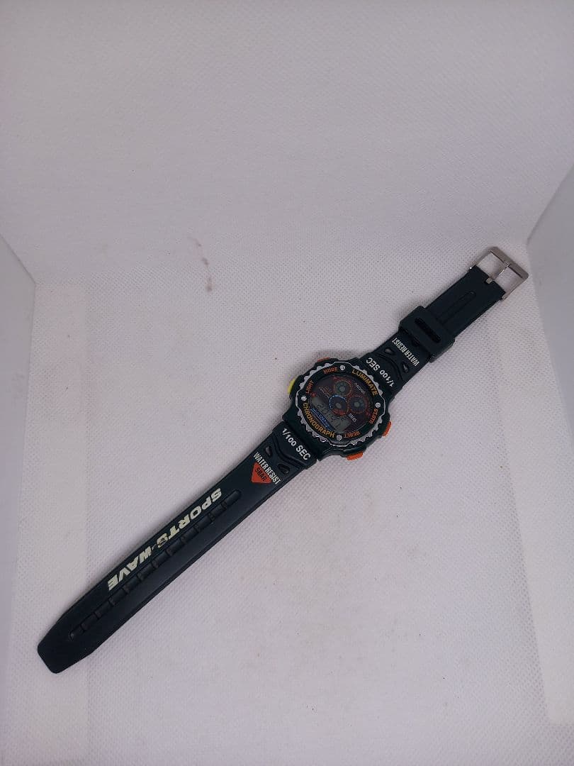 CITIZEN 【1/100クロノグラフ】デジタル Q＆Q グリーン　レア