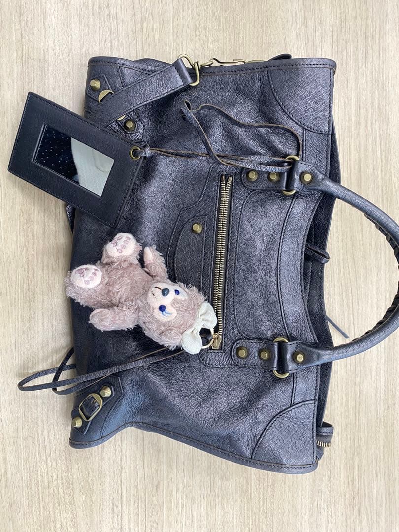 バレインシアガ　ダークグレー レザー ショルダーバッグ