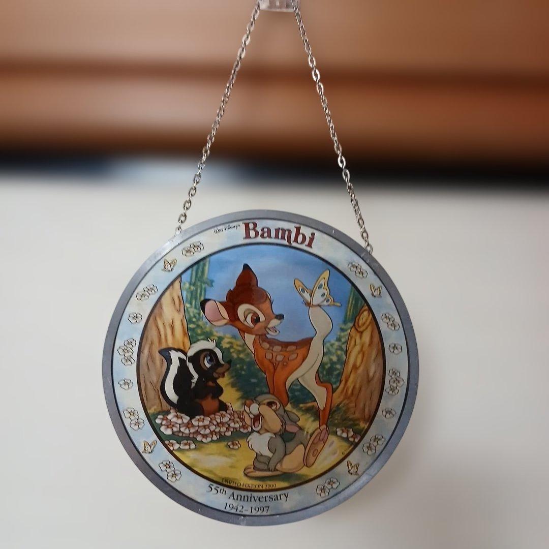 ディズニーバンビ　55周年記念　ステンドグラス壁掛け　ヴィンテージ