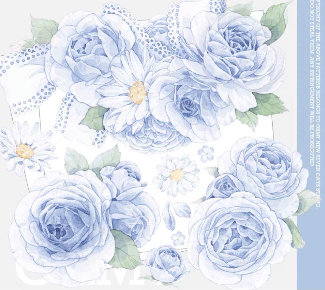 新品　椿山漫藍　PET貝殻光マスキングテープ　マステ