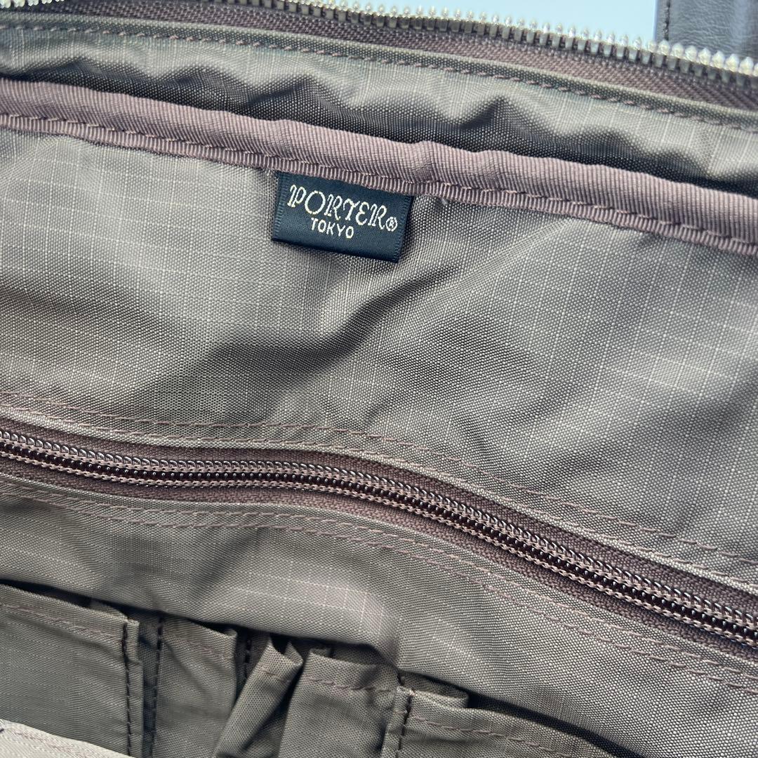 PORTER 吉田カバン レザーブリーフケース 茶 ブラウン A4可 旧ロゴ