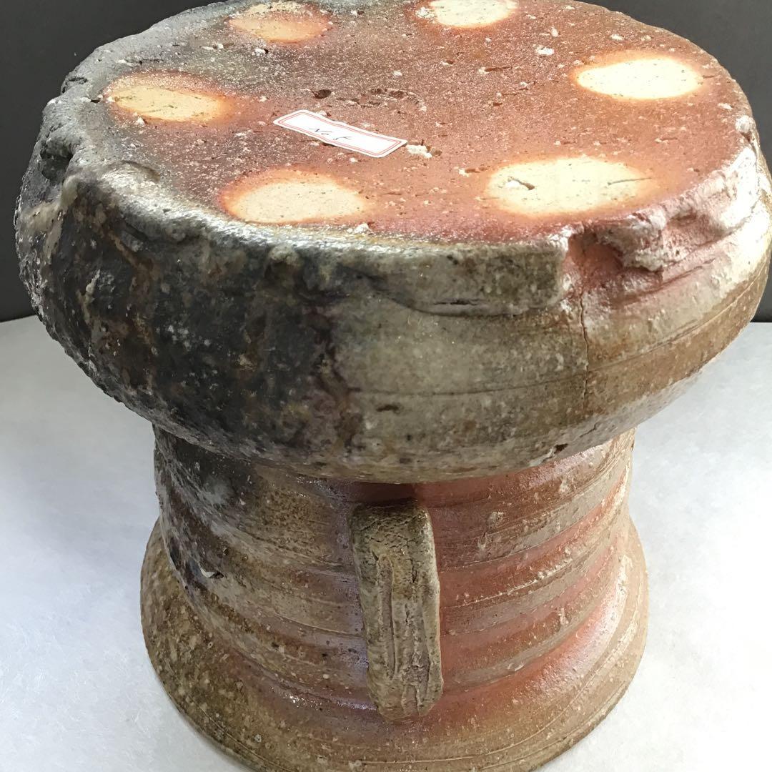 茶道具　水指　信楽耳付水指　四代高橋楽斎作　栞　共箱　S107MS