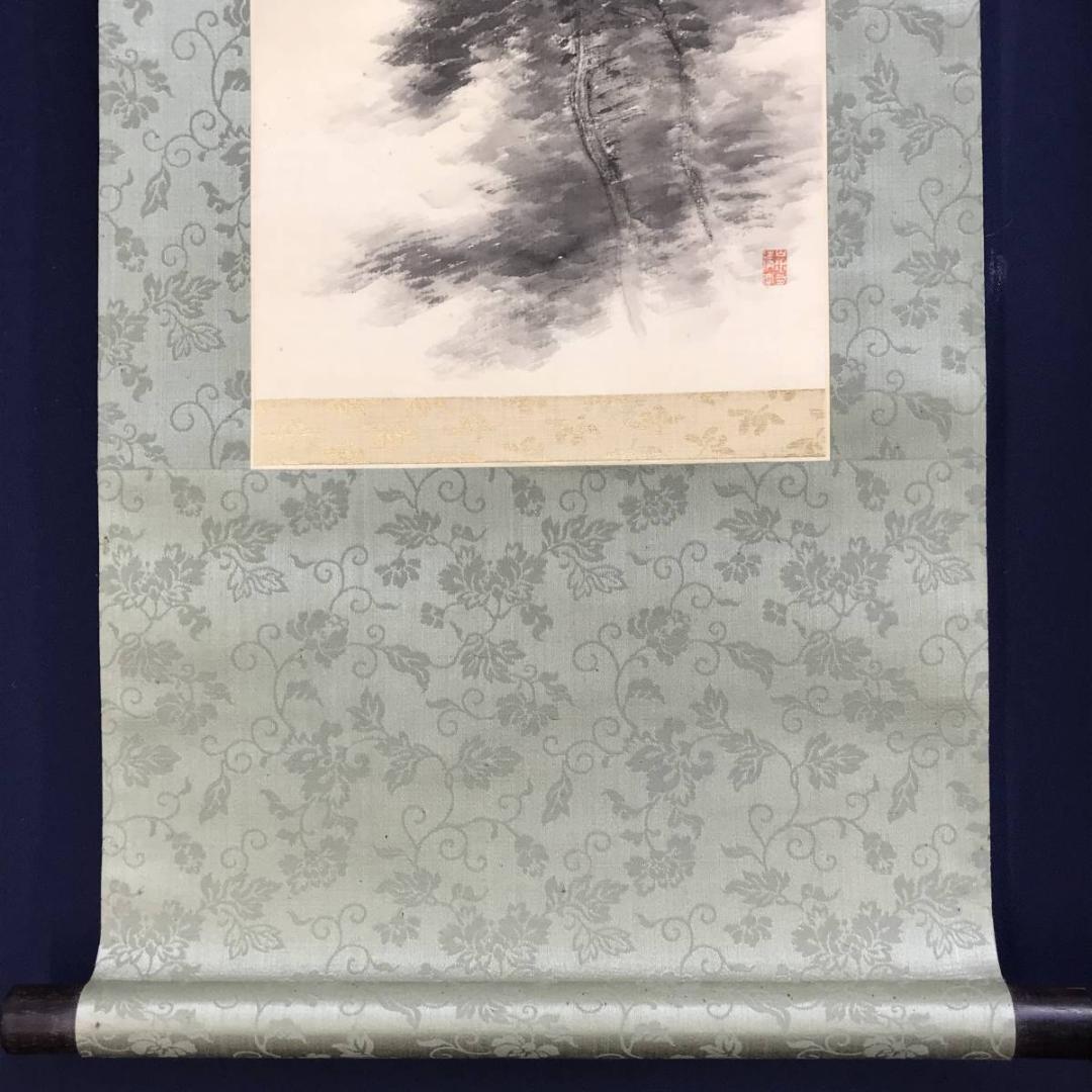 【真作】井上石邨/雪景山水/夏山山水/山水図/対幅/掛軸/名家伝来/AD-805