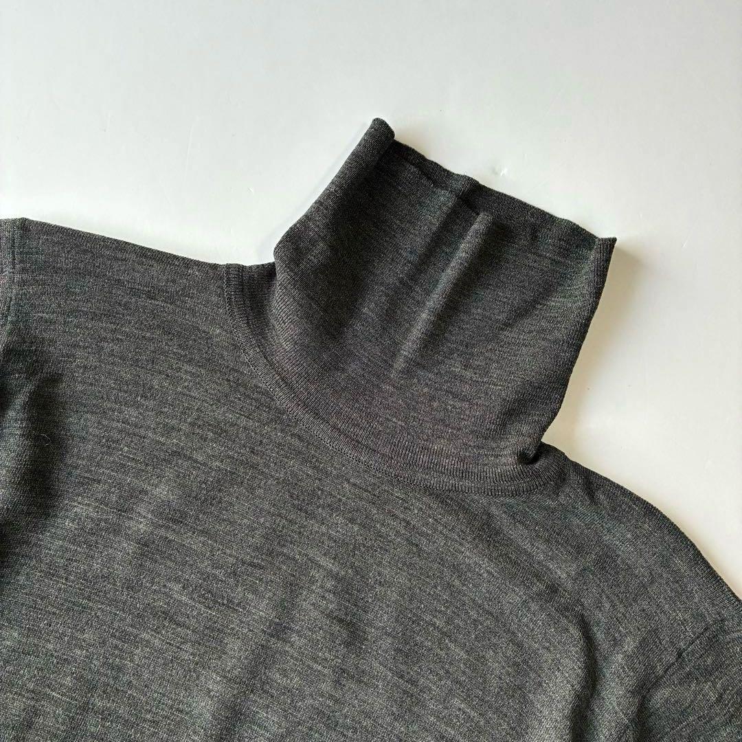 美品 英国製 JOHN SMEDLEY 30G タートルネック ニット セーター