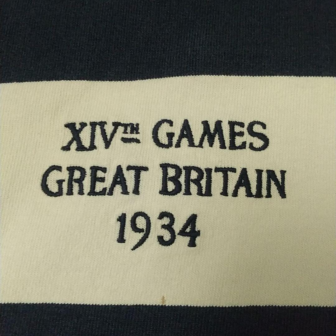 希少☆ポロバイラルフローレン 太ボーダー 刺繍 イギリス 襟切替 ラガーシャツ