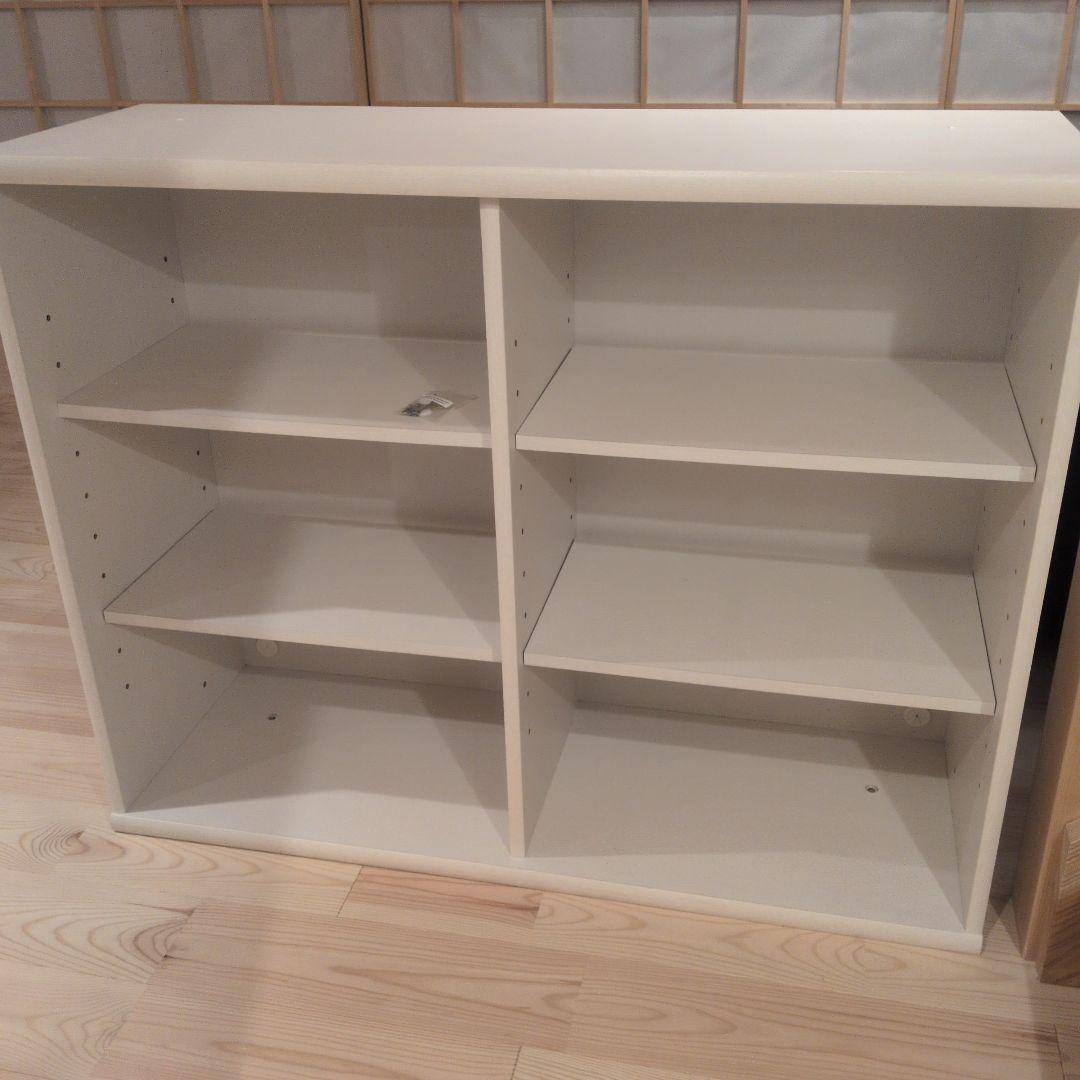 小島工芸 書棚収納棚 キャビネット　ホワイト 幅120cm 奥行41cm