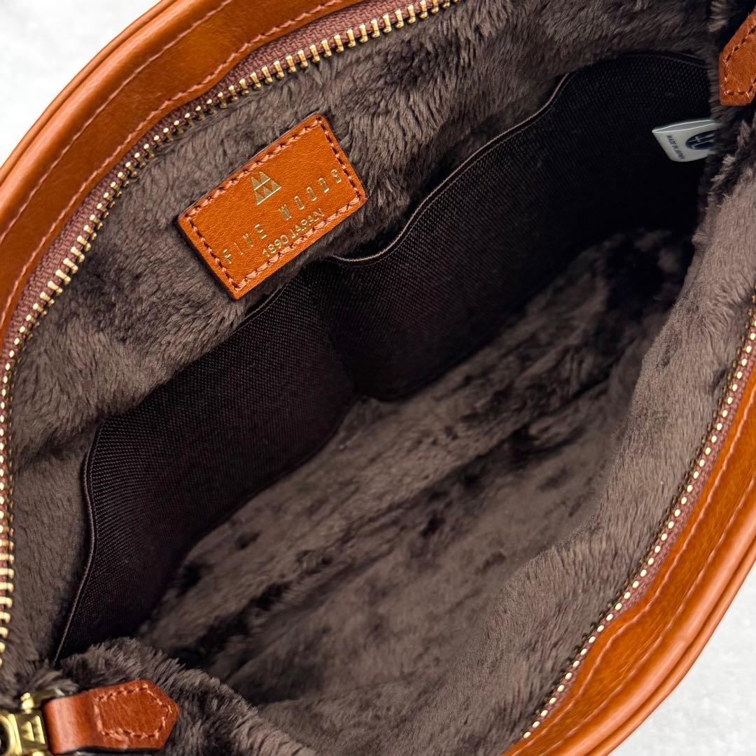 FIVE WOODS 2way ショルダーバッグ レザー 裏地ボア ブラウン