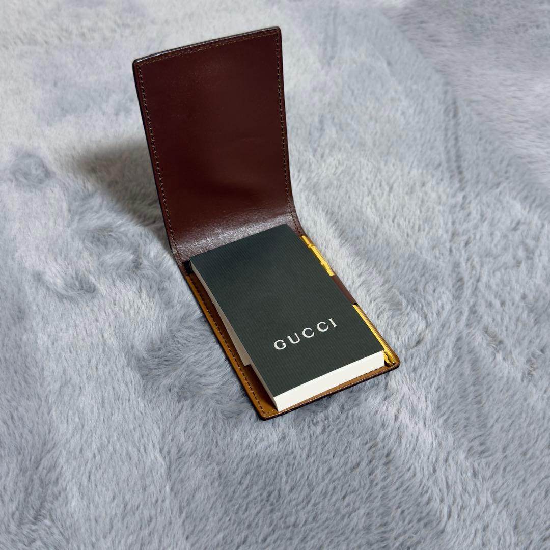 【新品未使用】GUCCI　レザーメモ帳　ミニ　ポケットノート　アクセサリー