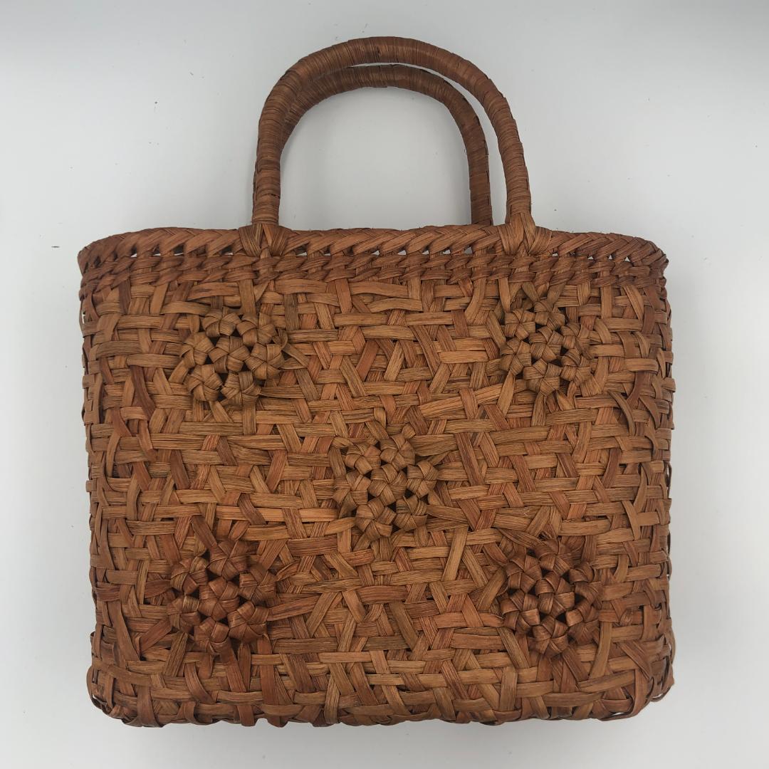 山葡萄バッグ　乱れ編み　花編み　内布付　新品　山ぶどう　籠バッグ　ハンドバッグ