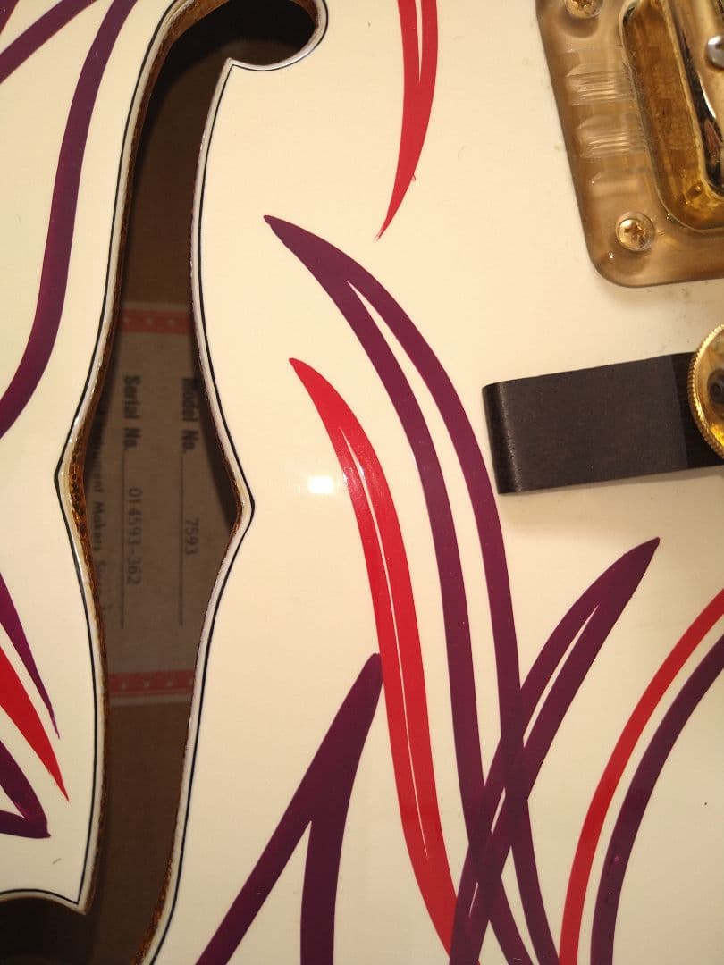 竹*様 限定大特価【ピンストライプ入り】グレッチホワイトファルコン7593カスタ