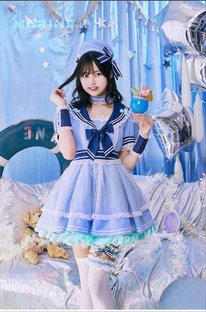 ドットチュールマリンワンピース　マリームーン