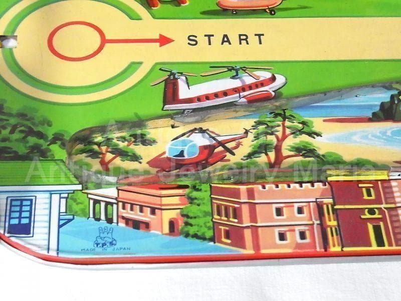 ブリキの飛行機が走る ドリームランド エアポート １９６０年代　日本製　箱付き
