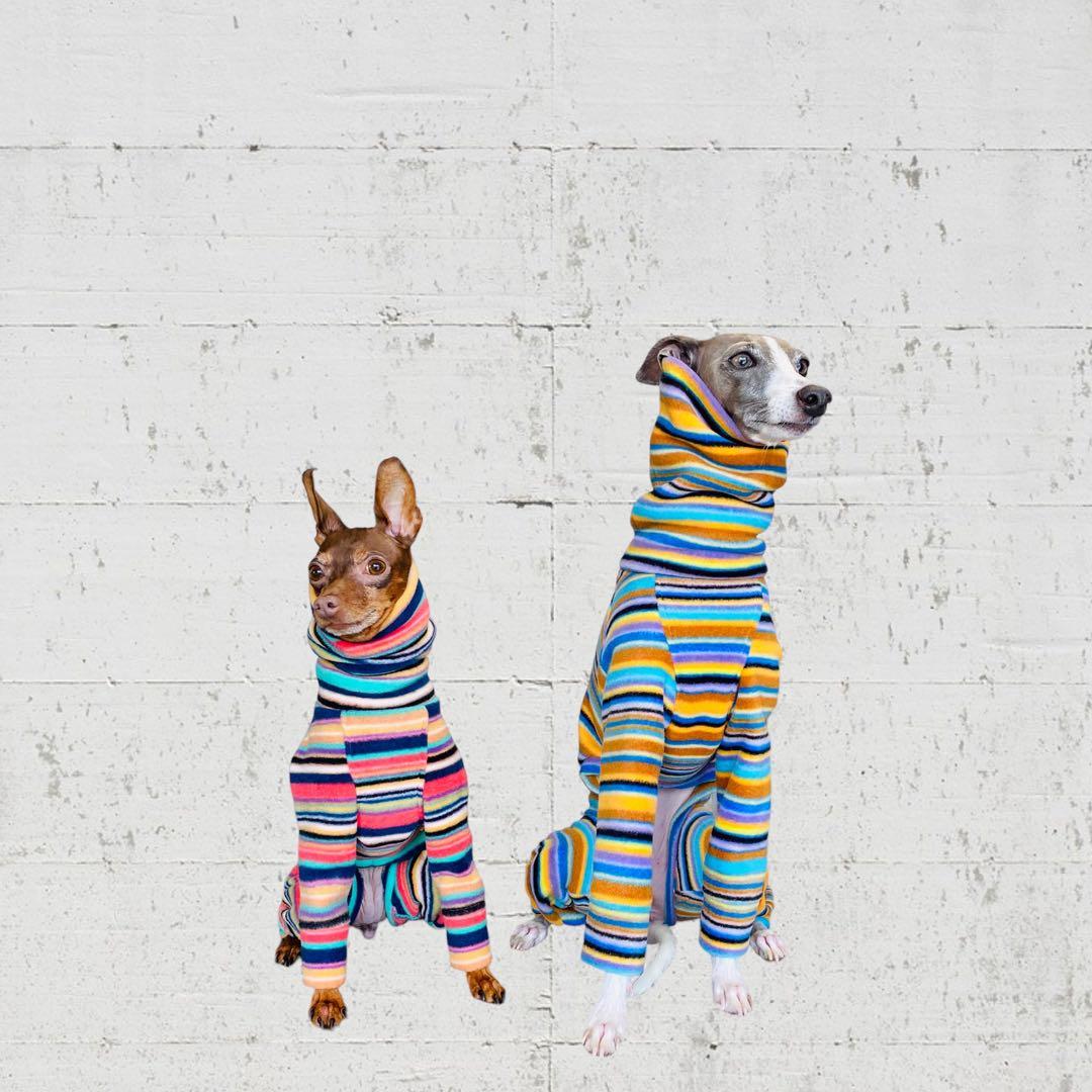 ⑥マルチカラーフリース カバーオール