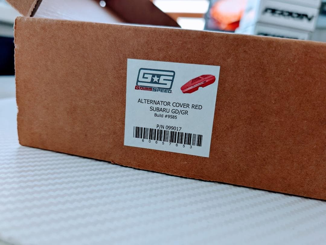 GrimmSpeed プーリーカバー 赤　スバルWRX VAB/GRB/GVB