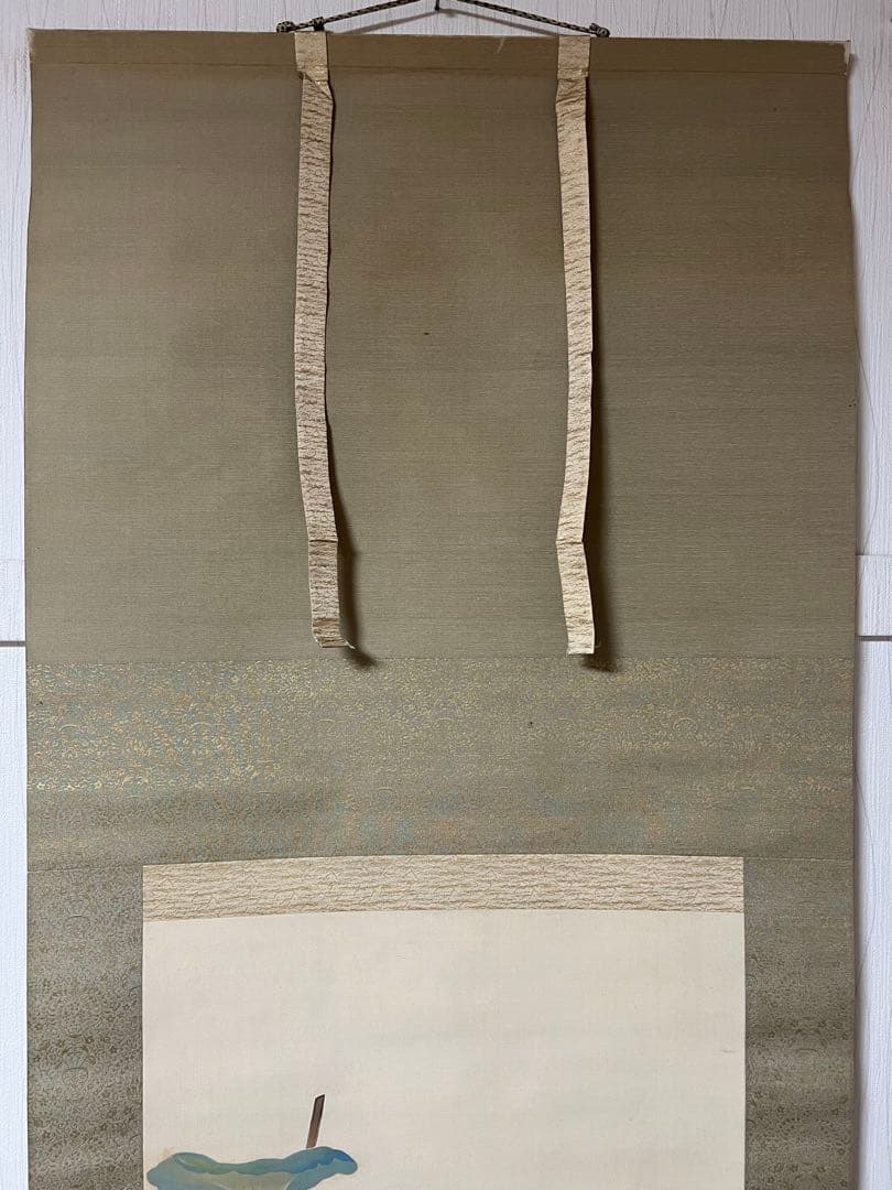 掛け軸　日本画 安田靫彦［朝顔］絹本　木箱！