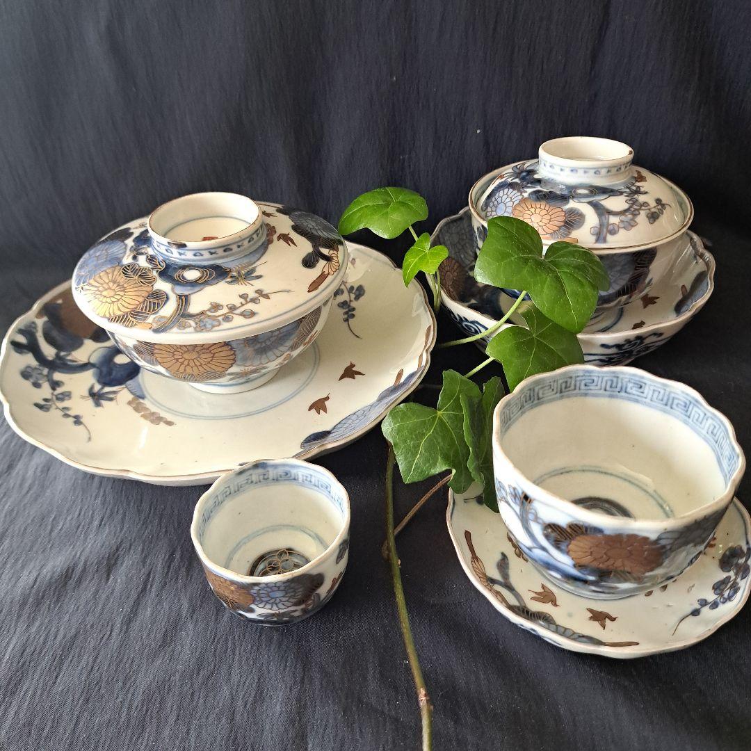 「ご成約者」です。 古伊万里色絵金彩皿 7種類1セット 骨董アンティ