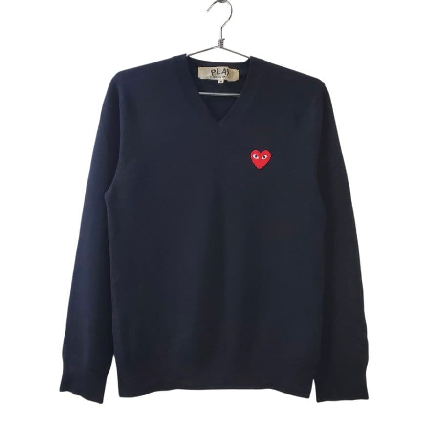 プレイコムデギャルソン Vネック セーター Mサイズ ブブラック