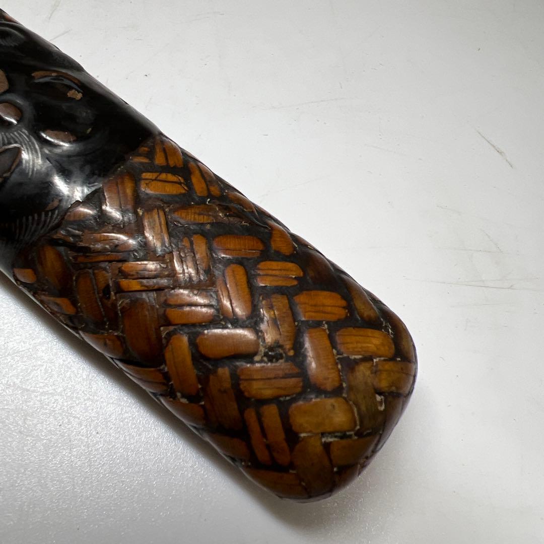 江戸時代　在銘網代煙管筒　43g 東Y8-0203②