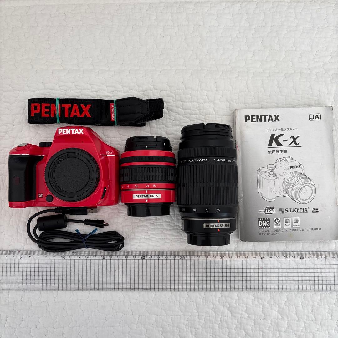 PENTAX K-x デジタル一眼レフカメラ レッド 18-55 レンズ付き