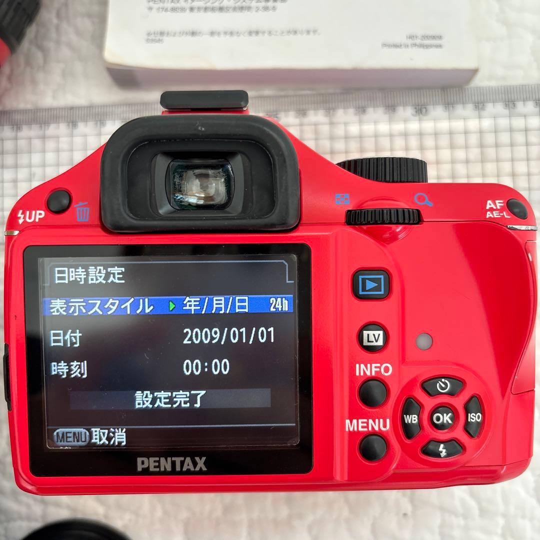 PENTAX K-x デジタル一眼レフカメラ レッド 18-55 レンズ付き