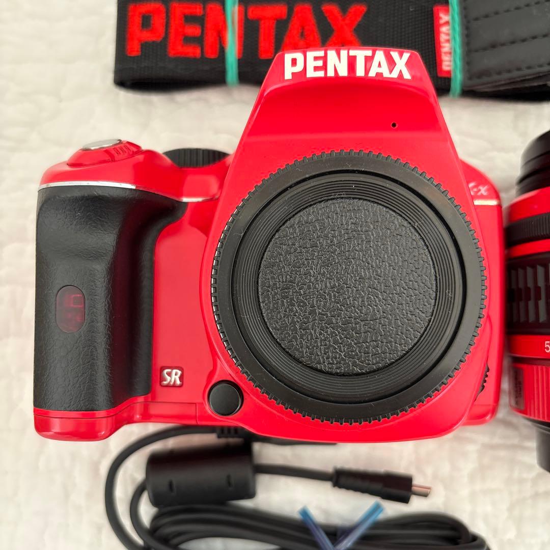 PENTAX K-x デジタル一眼レフカメラ レッド 18-55 レンズ付き